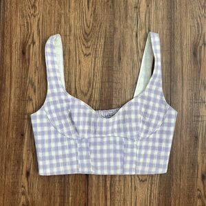 Medium Purple Zara Gingham Tank Top
